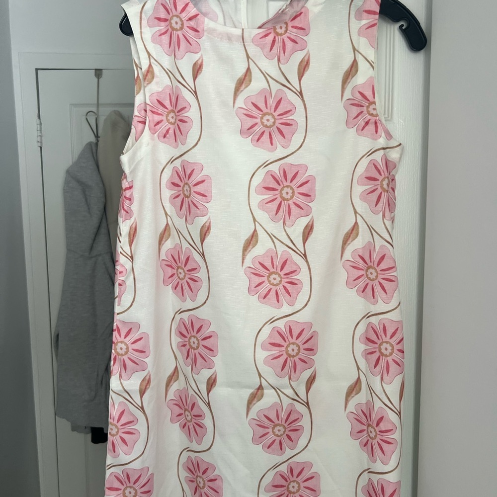 Commense Cream Sleeveless Sheath Mini Dress